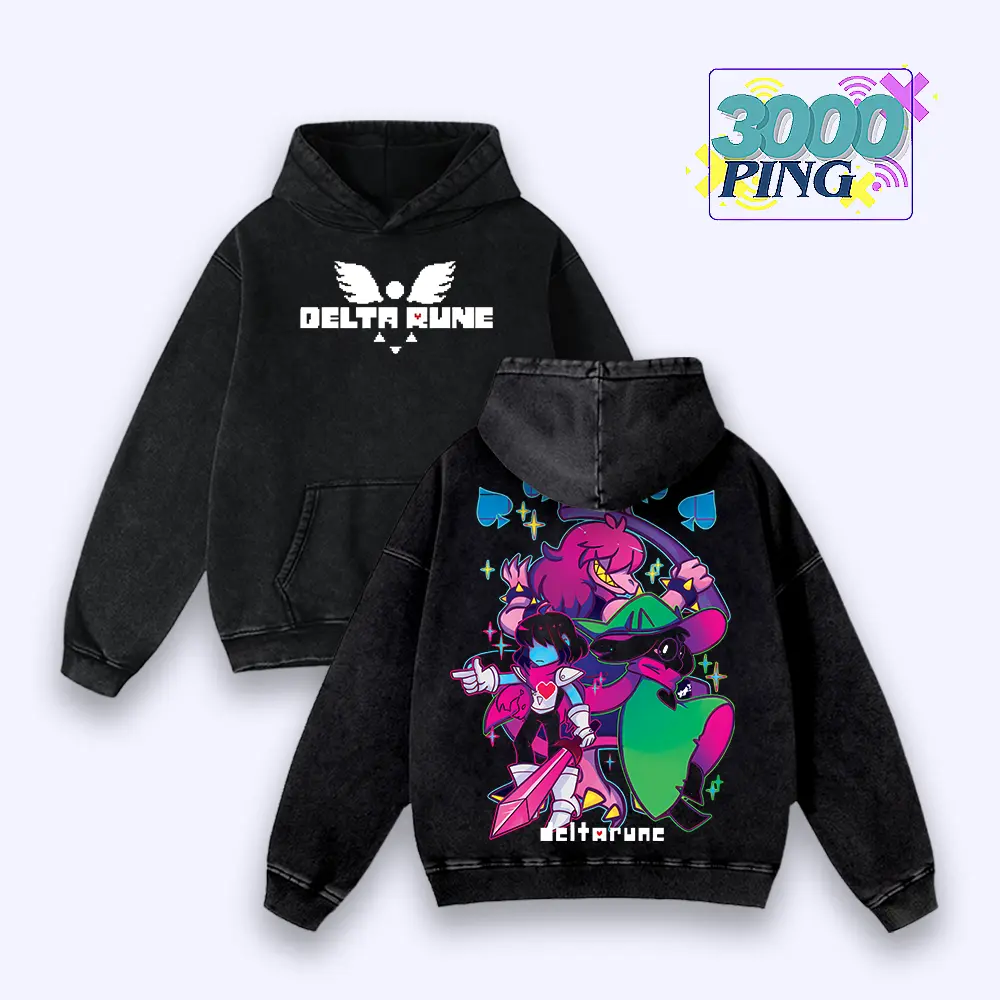 Deltarune Vintage Wash Hoodie, Kris Susie Ralsei Graphic T-Shirt, Indie RPG Game Merch, Retro 90s Streetwear, Acid Wash Mineral Oversized Sweatshirt, Dark World Fun Gang Aesthetic, Gamer Fan Gift, Unisex Cotton Apparel