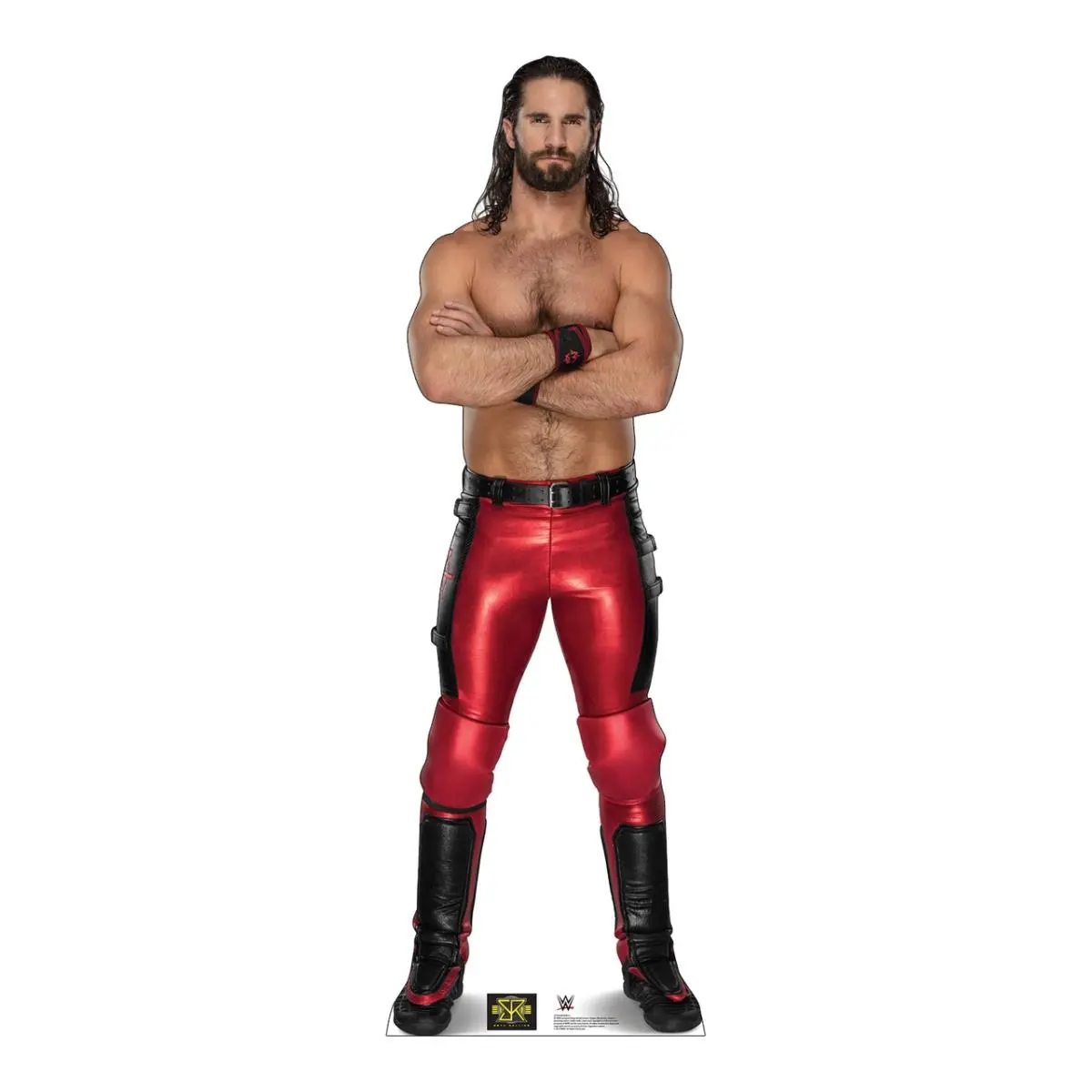 212 MAIN 73" x 24" Large-Size WWE Seth Rollins Self-Standing Cardboard Cutout - 1 Piece, Single-Side Advanced Graphics, High-Quality Printing, Home Decor, Party Prop, Photo Booth Accessory for WWE Fans, Decorating, One Piece