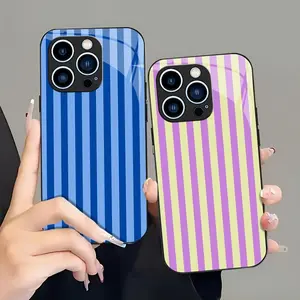 Cute Preppy Striped Pastel Candy-Color Summer Aesthetic Cellphone Casing for iPhone 13 Pro - Phone Accessories for Handheld Devices--975