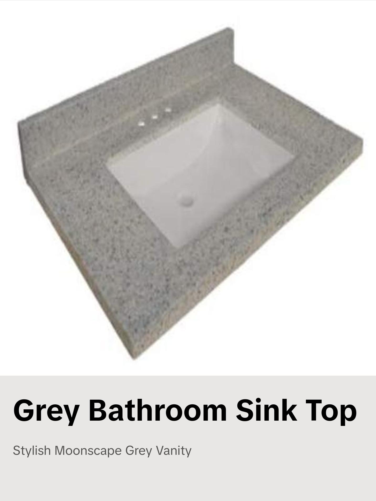 New Moonscape Grey 31 x 22 in. 3-Hole 1-Bowl Cultured Marble for GVA2421RGO Vanity by Design House