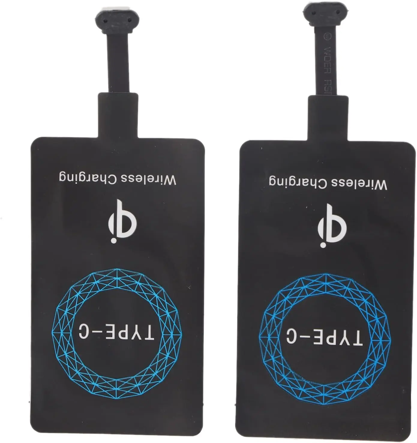 Qi Standard Wireless Charging Receiver Adapter - Ultrathin, Compact, Lightweight - Compatible with USB-C Android Phones (Google Pixel, Samsung, LG) - Electronic Mobile Charger for Smartphone with Easy Installation, Cellphone