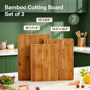 Ready for Your KitchenTok 3 Pack Bamboo Board Set Gorgeous Vegan Plant-Based Kitchens Plastic-Free Prep Guilt-Free Chopping