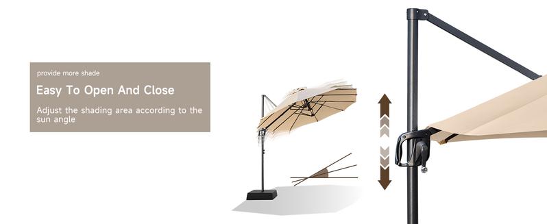 【Adjustable Tilt & Double-Sided】ONBRILL 13/10FT Cantilever Patio Umbrella with Base Included, Heavy Duty Large Outdoor Umbrella Offset for Pool, Patio, Backyard,Outdoor Furniture,Garden Furniture,Summer,Mother's Day Gift