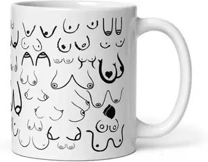 (Sale up to 55% + Freeship) Free ship in USA, Funny Boob Mug Coffee Tea Cup Tits Gag Gift Humor Prank Novelty