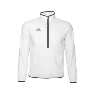 adidas Mens Coach Long Sleeve 14 Quarter Zip Athletic Outerwear Casual - White