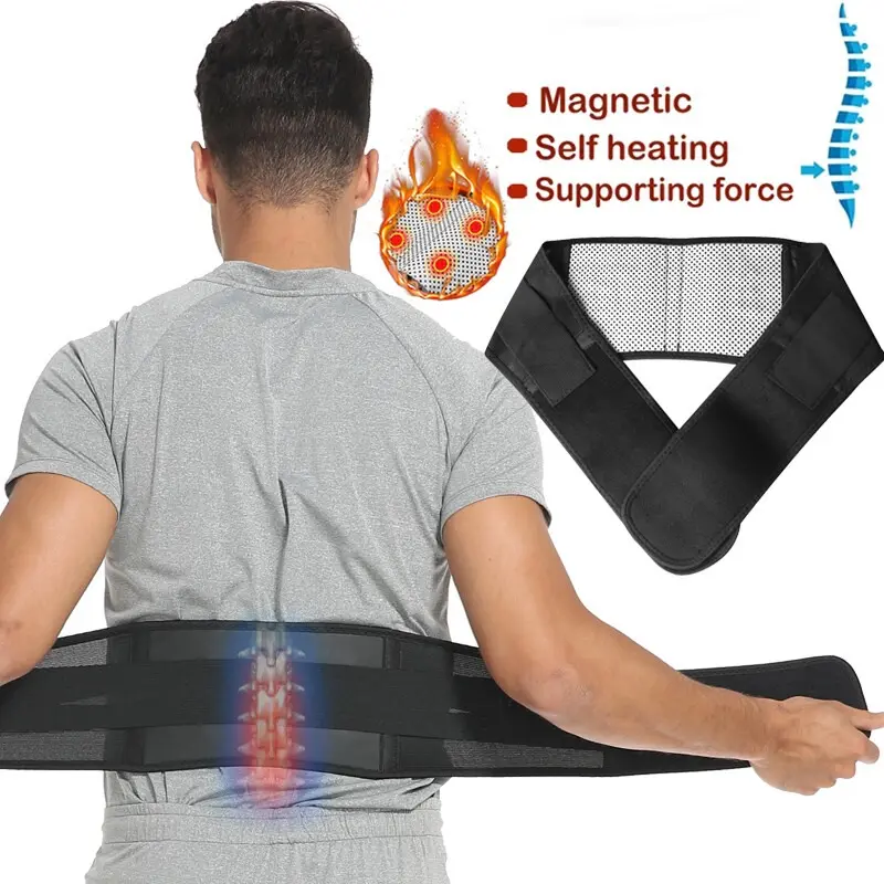 Men's Body Shaper Waist Trainer Cincher Girdle - Breathable, Adjustable Elastic Band, Self-Heating Magnetic Belt for Lower Back Pain Relief, Casual Sports Trimmer, Portable for Workout & Office Use Menswear Shapewear
