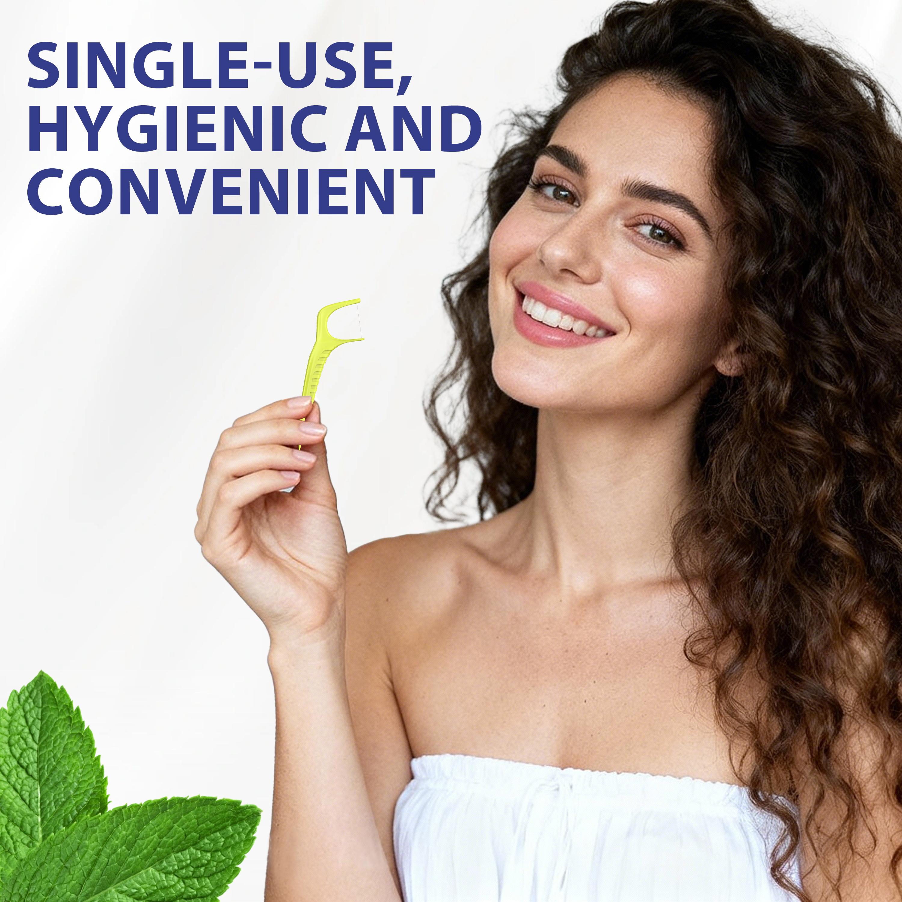 CEELIKE 2-in-1 Floss Pick for Efficient Cleaning, Gum Care, and Fresh Breath - 150 Pieces Mint Flavor Daily Care