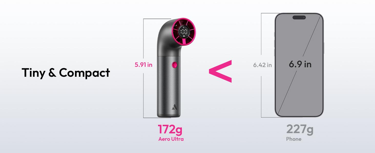 Aecooly Portable Handheld Fan, Powerful Turbo Mini Fan, 19000 RPM High Speed Aero Ultra, 15H Max Cooling Time, 7 Speeds Aluminum Case, Pocket Rechargeable Personal Small Travel GIfts for Women, FathersDayGift, dealsforyoudays