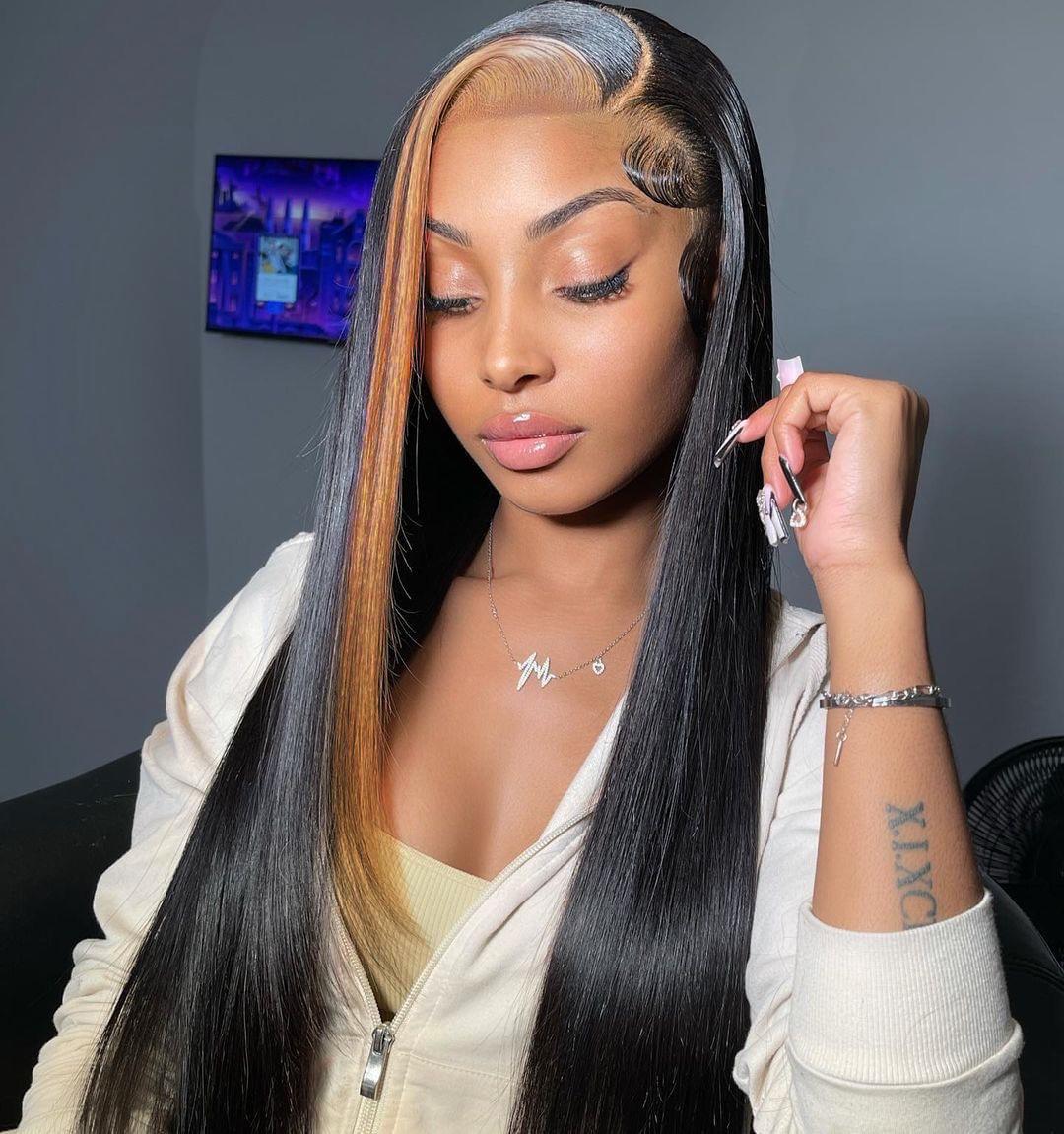 【Wear and Go Glueless】Straight Real Human Hair Pre Cut Pre Plucked Glueless Wig Human Hair With Drawstring No Glue 1B/30 Highlight 5x5 HD Lace Closure Wigs With Natural Hairline 180% Density