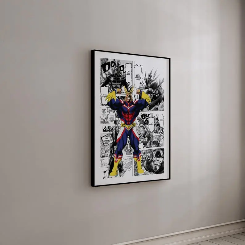 Manga Poster - 'All Might' Toshinori Yagi - Curated Manga Panels