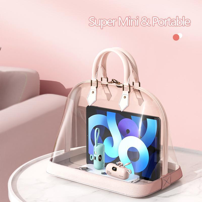 5000mAh Mini Portable Charger Power Bank for phone, Compatible with iPhones and Android phones, including Samsung models-22.5W Fast Charger with 3-Output and Digital Display, Lightwight and Compact