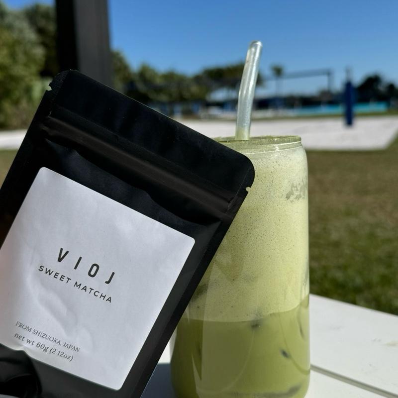 VIOJ Lightly Sweet Matcha Tea Powder from Shizuoka Japan Authentic Rich Flavor Smooth Grassiness Creamy Sweetness 60g