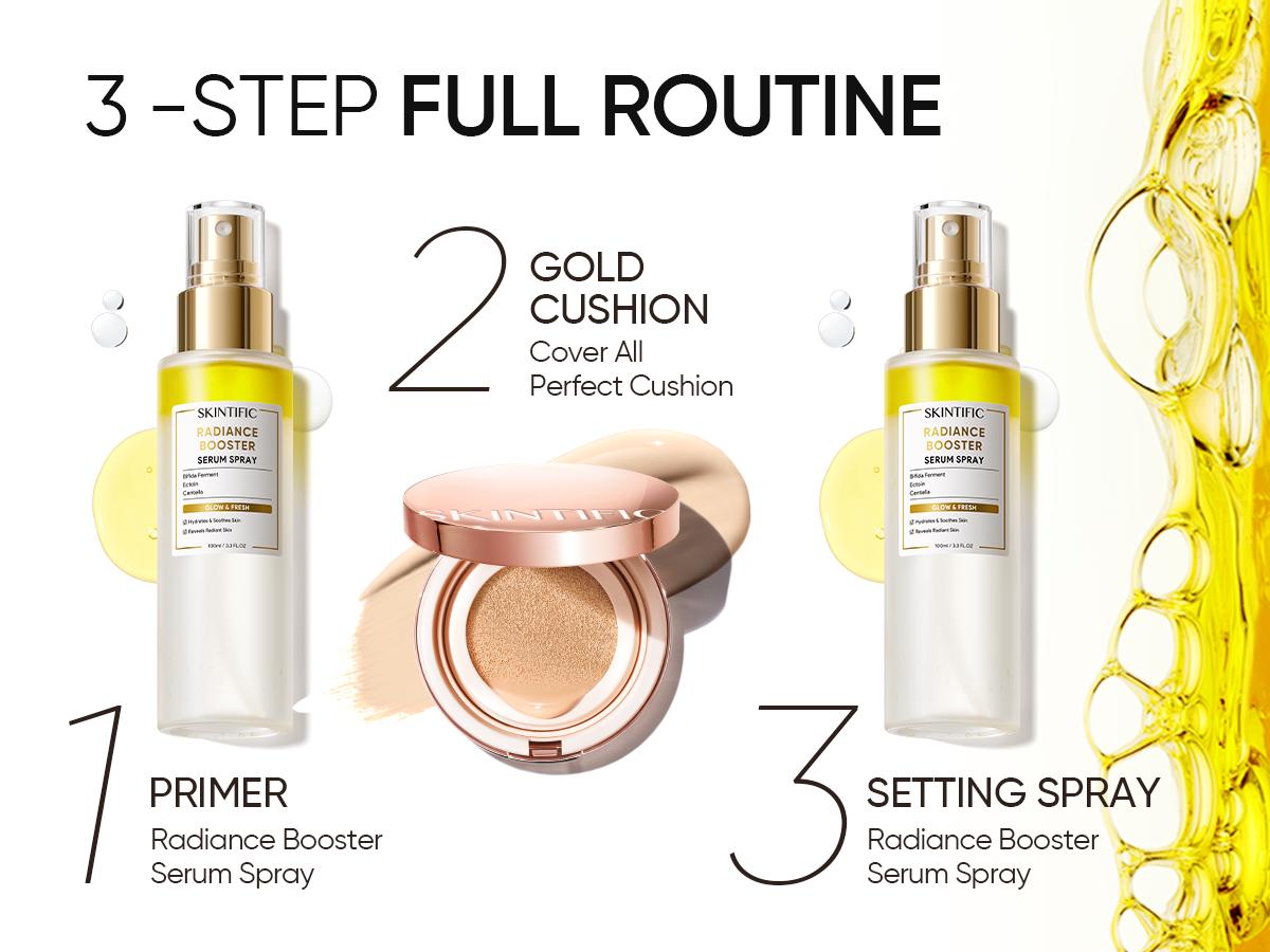 [SKINTIFIC] Radiance Booster Serum Spray, Hydrating Face Mist with Bifida Ferment & Squalane, Instant Dewy Glow, Soothes Skin, Vegan Skin Care, All In One Mist 3.3 fl oz