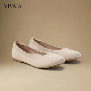 VIVAlA Women’s Round-Toe Ballet Flats – Diamond Padded Pressure-Relief Insole, Arch & Forefoot Support with Heel Rebound(Claire)