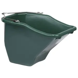Little Giant 10-Quart Durable Plastic Flat Back Livestock Feed Bucket, Green