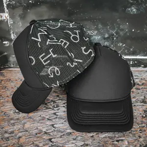 Black Branded Magna Pony® Mesh Foam Trucker Hat