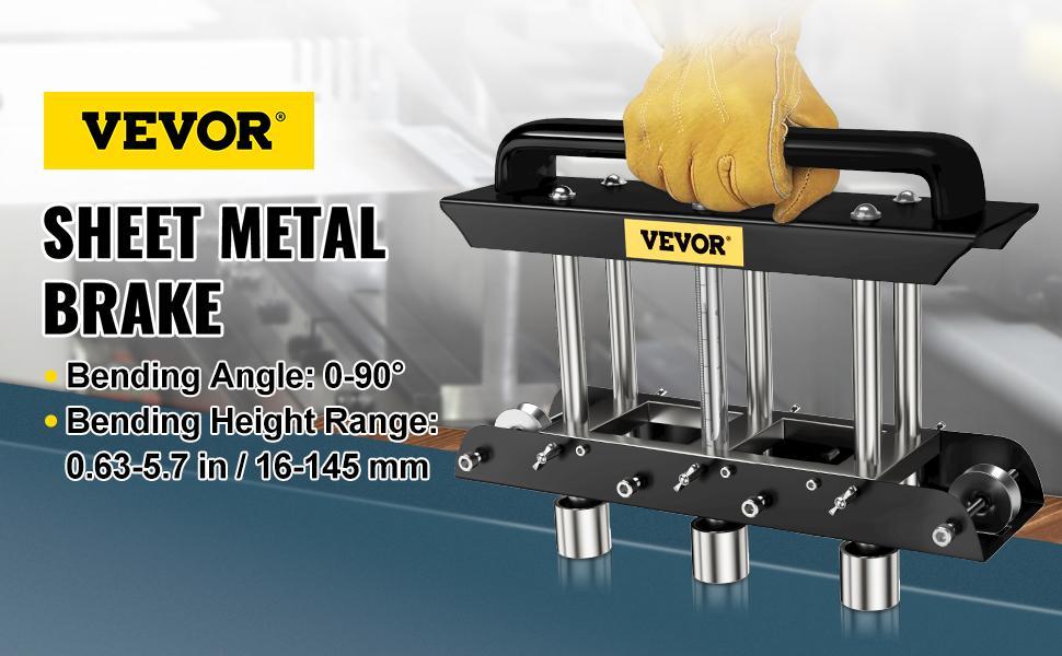 VEVOR Three-Station Edge Roller, TikTokShopBlackFriday, Large Radius, 0-90° Bending Angle Sheet Metal Brake, Quickly Adjusts for Making 0.63\"-5.7\" Bends in 30-19 Gauge Steel, for Clean Crisp Bends in Metal Roofing Materia