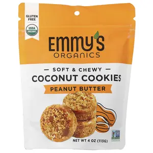 Emmy's Organic Cookies Soft & Chewy Coconut Cookies, Peanut Butter, 4 oz (113 g)
