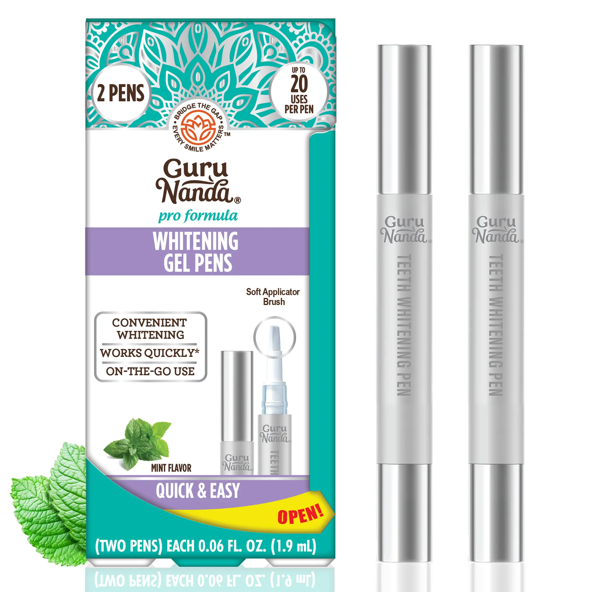 GuruNanda Pro Formula Whitening Gel Pens - 2 Count GuruNanda Pro Formula Whitening Gel Pens - 2 Count