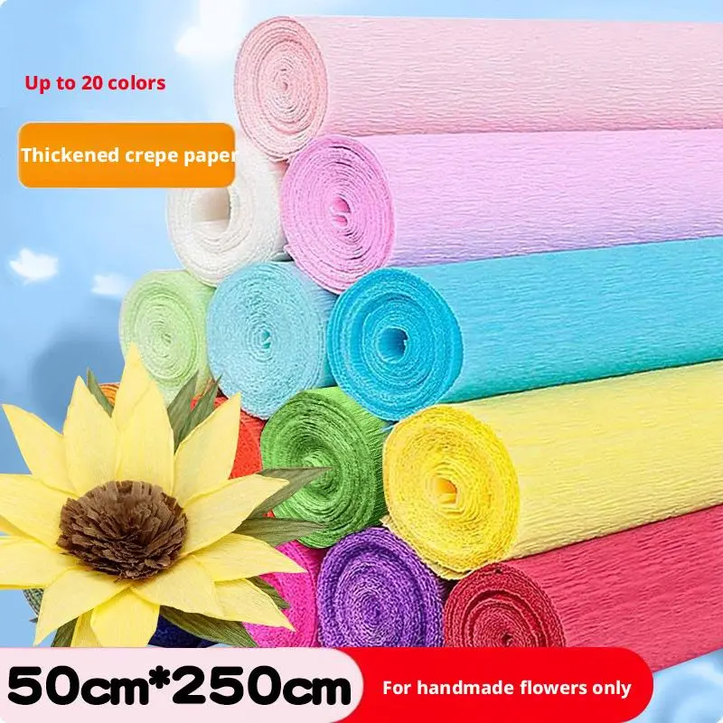 30 rolls Curled edge colored crepe paper, DIY handmade folding paper, thickened paper for carnations and roses, hand-kneaded paper Gift Wrapping Supplies Gift Box Filler Flower Gift Bags