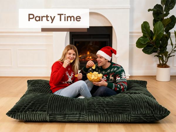 【versatile】Oversized Bean bag chair lazy sofa with base, 4 in 1 Convertible Bean Bag Couch with Base, Comfy Boneless Couch, soft and Comfortable Recliner Sofa Bed with Removable Upholstery for Living Room, or Bedroom