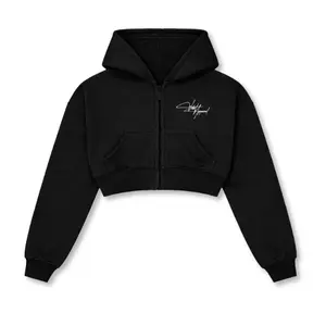 Relentless Crop Zip Hoodie - VA Script Black