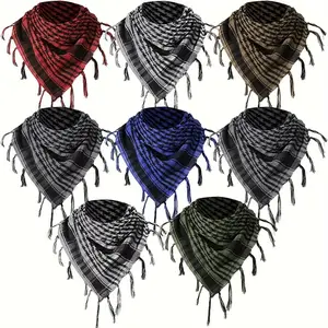 1Pcs Shemagh Tactical Desert Scarf Arab Head Scarf for Men Women Keffiyeh Arab Wrap with Tassels for Neck Head Face 40 x 40 Inches