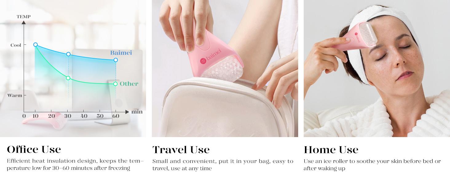 IcyMe Ice Roller & Jade Gua Sha Set – BAIMEI Face Massage Tools for Skincare