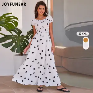 Clearance Joyfunear Ladies' casual Puff Sleeves summer women Open Back Criss Cross holiday Dress