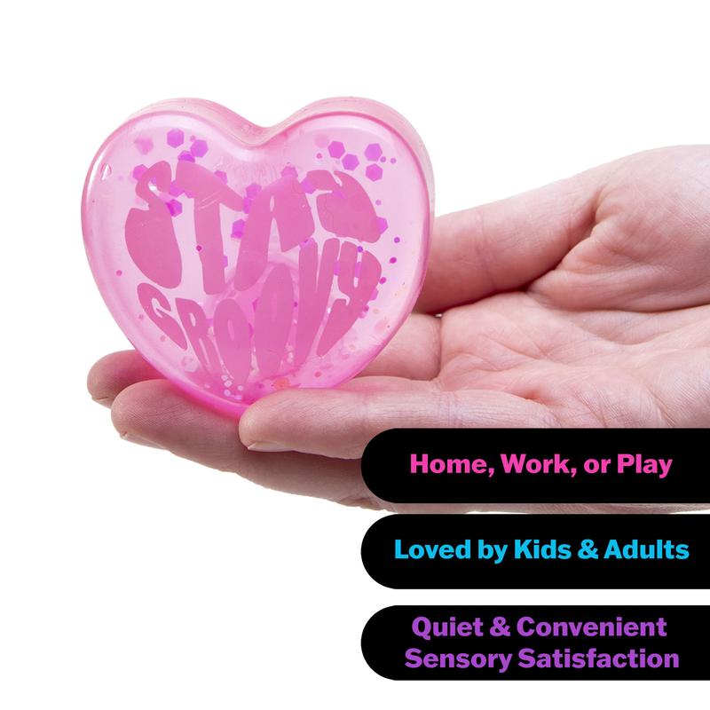 NeeDoh Good Vibes Only Heart-Shaped Stress Relief Toy with Inspirational Messages and Super Solid Squish - Fun & Relaxing for Kids and Adults