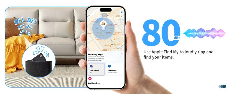 [Valentine's Day] Tukio Wallet Tracker Card, Wireless Charging Wallet Locator, Smart Tracker for Wallet(iOS Only), Wireless Positioning Tracker, Luggage, Phone, Passport & Other Items Tracking