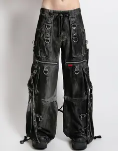 X-STRAP PANT BLACK INK WASH DENIM