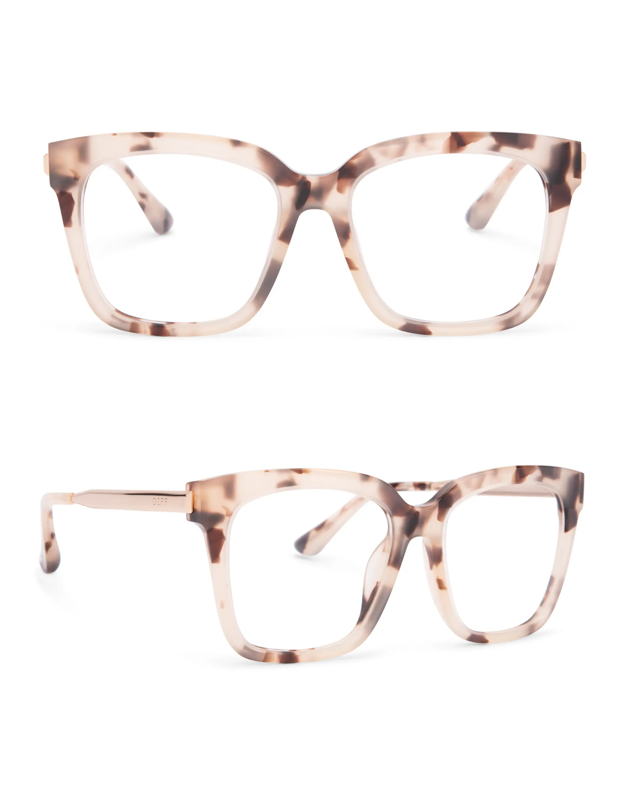 DIFF Bella Oversized Square Blue Light Glasses for Women