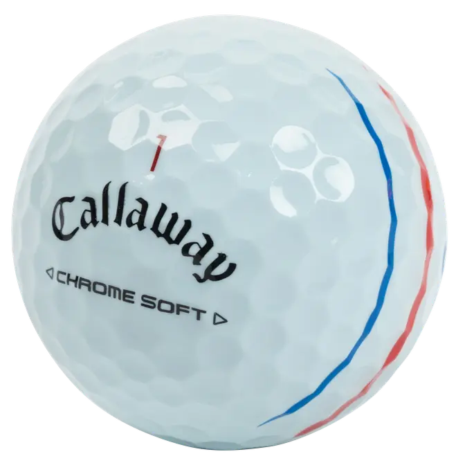 Callaway Chrome Soft Triple Track Golf Balls - 1 Dozen Ball Set with Triple Track Aim Alignment Aid, Alignment Aid Golf Balls