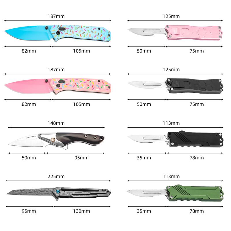 (2PCS Knite Set )Outdoor Folding Knife,Small EDC Knife,for Camping,Reliable Outdoor Gear for Hiking, Camping, Hunting & Gift for Men.No Failed Christmas Gifts! outdoor multifunctional edc knife Stainless Steel Multifunctional