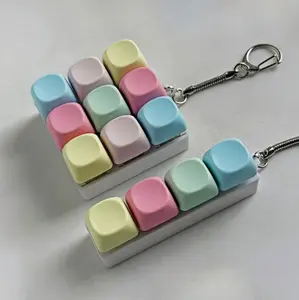 Keyboard-Style Fidget Toy Keychain Ultra-Refined Design with 4 & 9 Keys Durable Eco-Friendly Silicone & ABS Material for Adults Relaxation & Tactile Feedback Everyday Gift