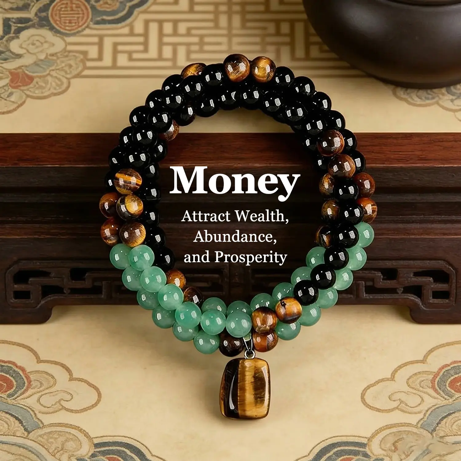 #SummerVibes Money Necklaces for Women - Natural Tigers Eye Necklace with Feng Shui Coins,Wealth Attraction & Protection Jewelry, Spiritual Crystal Beaded Gifts for Luck,Mother's Day Gift,gift for her