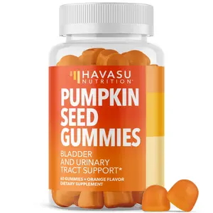 Pumpkin Seed Oil Gummies for Bladder and Urinary Tract Support - 200mg Pumpkin Seed Extract 20:1 - Vegan, Non-GMO, Gluten-Free - Sugar Free Pumpkin Seed Gummies - Orange Flavor