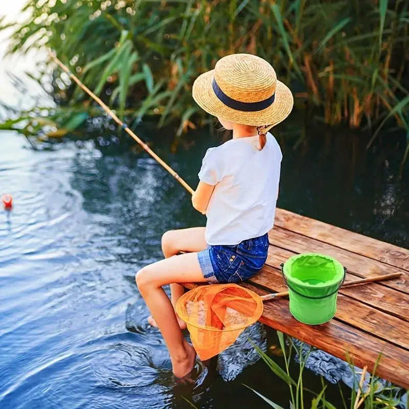1pc Durable Portable Folding Bucket for Camping, Picnics, and Hiking - Convenient Sturdy Handle Included
