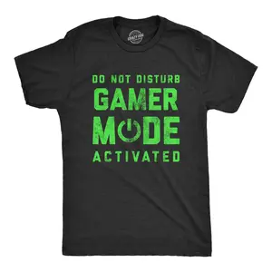 Mens Do Not Disturb Gamer Mode Activated T Shirt Funny Video Game Lover Tee for Guys Mens Funny T Shirts Cool Vintage Fashion T-Shirt Gift Classic Menswear Funny Gamer Short Sleeve Novelty Tees for Guys Black