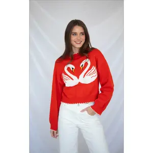 swan heart sweater
