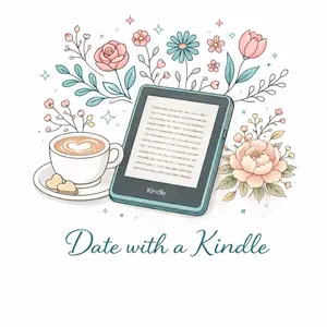 Date with a Kindle - 3 Kindle Inserts Bookish Stickers Charm with Adhesive Hanger Dust Plug Customizable Genre or TBR Choice for All Kindle Users