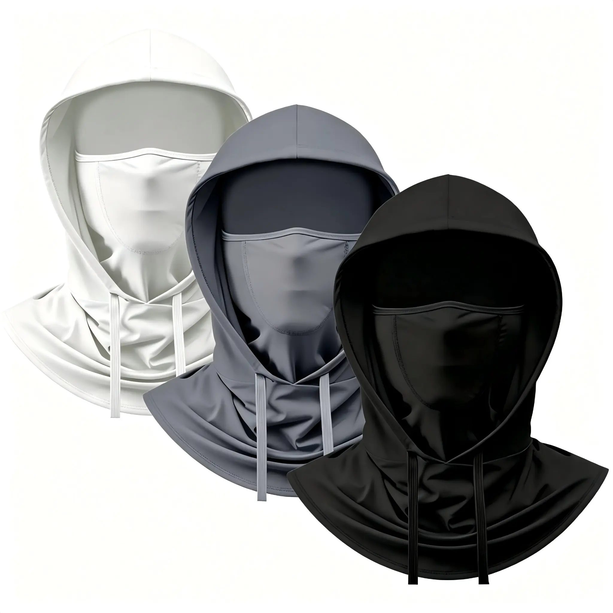 Unisex 3-Pack Polyester Cooling Balaclava Headwear - UPF 50+ UV Sun Protection, Adjustable, Breathable Full Head Hood, Enhanced Airflow, Motorcycle Gear for Outdoor Hunting (Home & Festive Party Supplies Accessory)