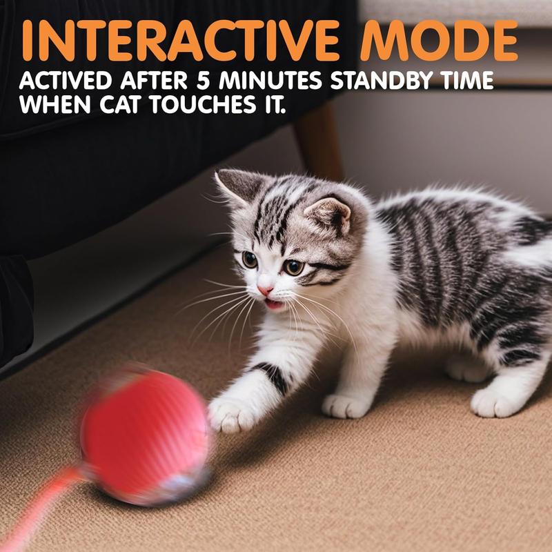Smart Automatic Rolling Pet Ball Interactive Dog & Cat Toy with Rope 360° Rotating Fun Game for Dogs and Cats + Pet Hair Removal Glove