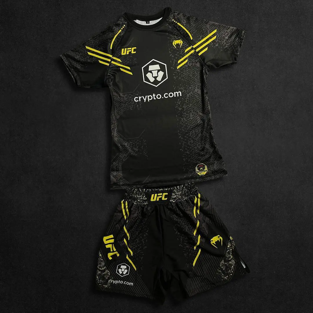 UFC New Octagonal Cage Fighting Night Men's and Children's MMA Loose Breathable Speed Drying Boxing Training Sports Set