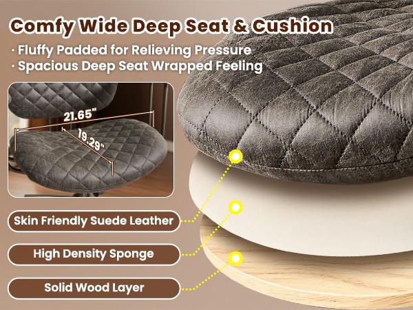 【Stock Up Sale】Ovios Home Office Desk Chair with Durable Silent Casters, Wide Seater Computer Chair with Lumbar Support Adjustable Height, 360° Rolling Swivel Rocking Executive Task Armrests Chair