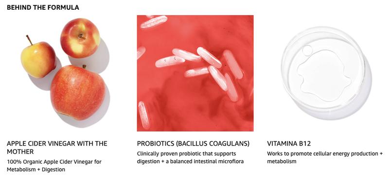 HUM Pro ACV Gummies - 100% Organic Apple Cider Vinegar with the Mother, Probiotics for Digestive Health & B12 for Metabolism Support (60 Count)