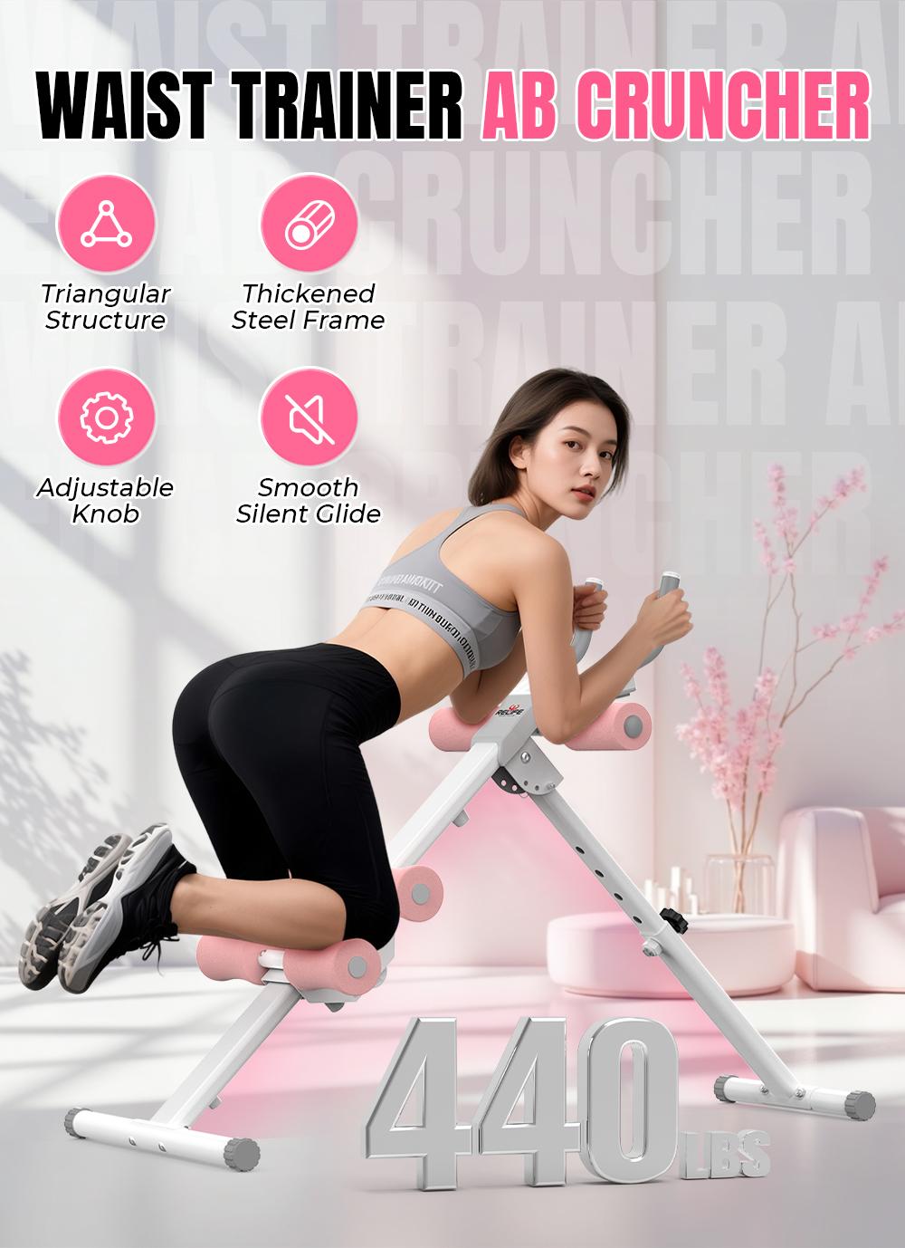 RELIFE REBUILD YOUR LIFE Adjustable Ab Machine Foldable Ab Trainer Equipment for Abs, Waist, Arms & Legs | Home Gym Beginner-Friendly Waist Trainer