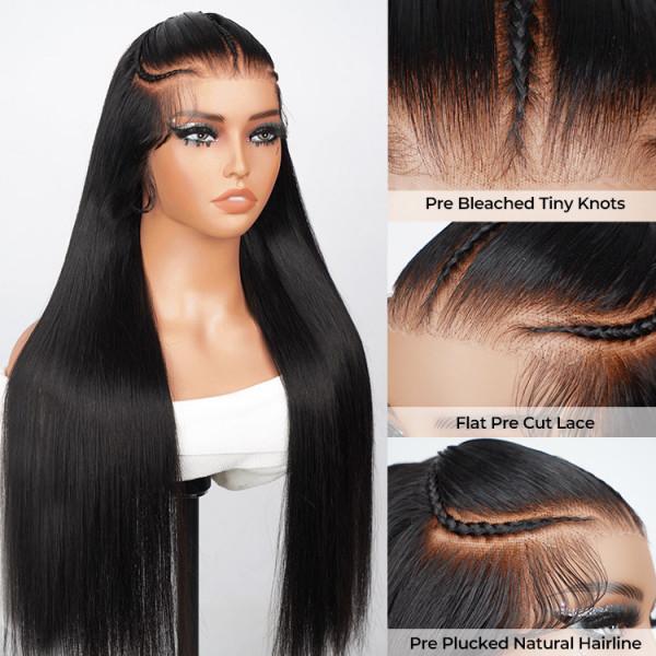 Wiggins Hair Straight Lace Closure Wig Pre Braided Wig Stylist Wig Pre Cut Ready To Go Glueless 6x8 Lace Closure Wig Human Hair Braided Wig