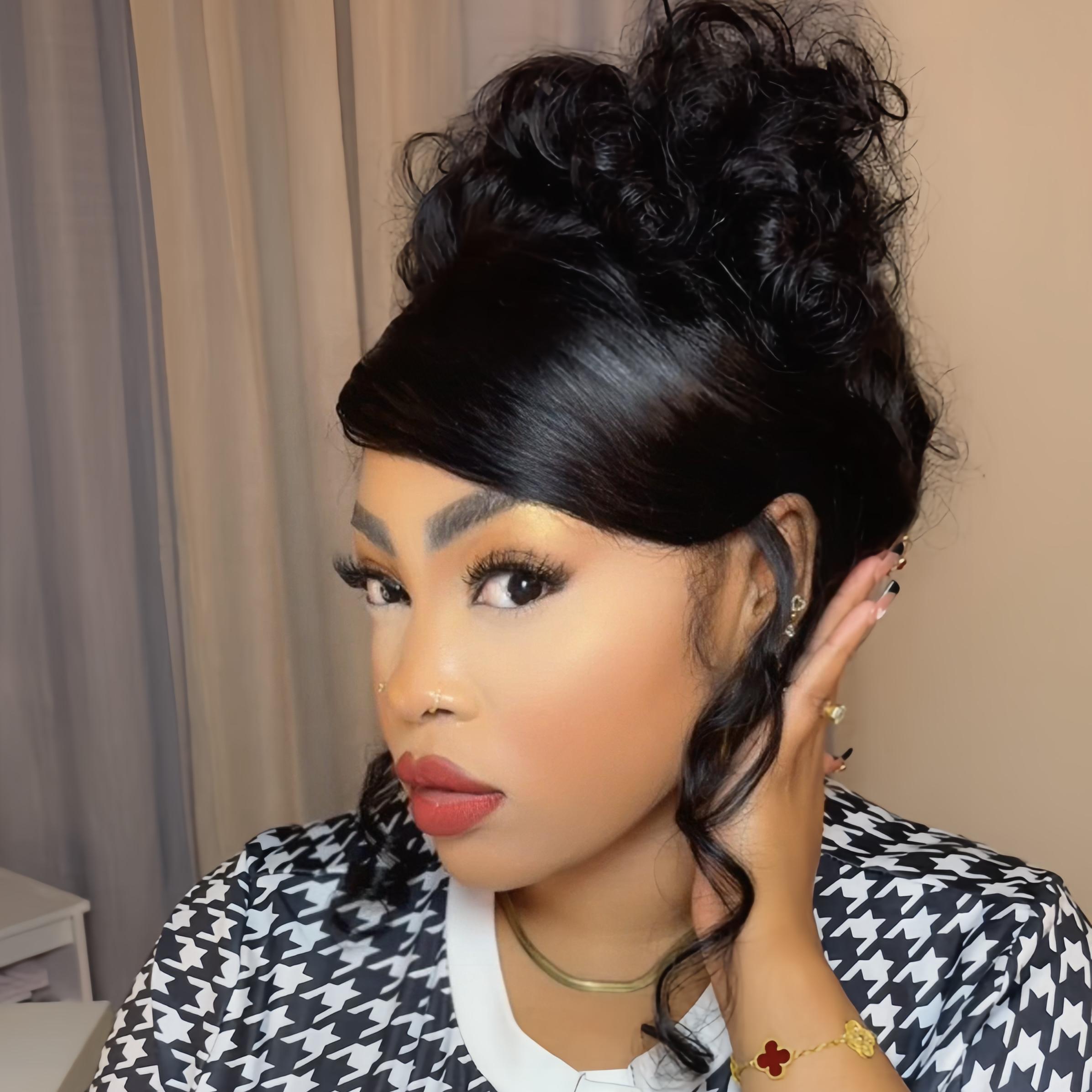 [Free Upgraded 7x6 Lace] Menglle Hair Blow Out 250% Density Bouncy Wave 7x6 Pre Cut Lace Front Wig Spiral Curl Gluess Human Hair Wigs With Middle Part 90s Style#springfresh#TikTokShopJumpstartSale